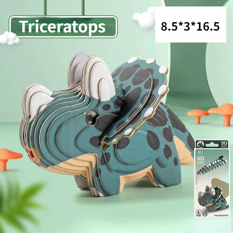 3D Dinosaur Puzzle Paper Model Educational Toy for Kids