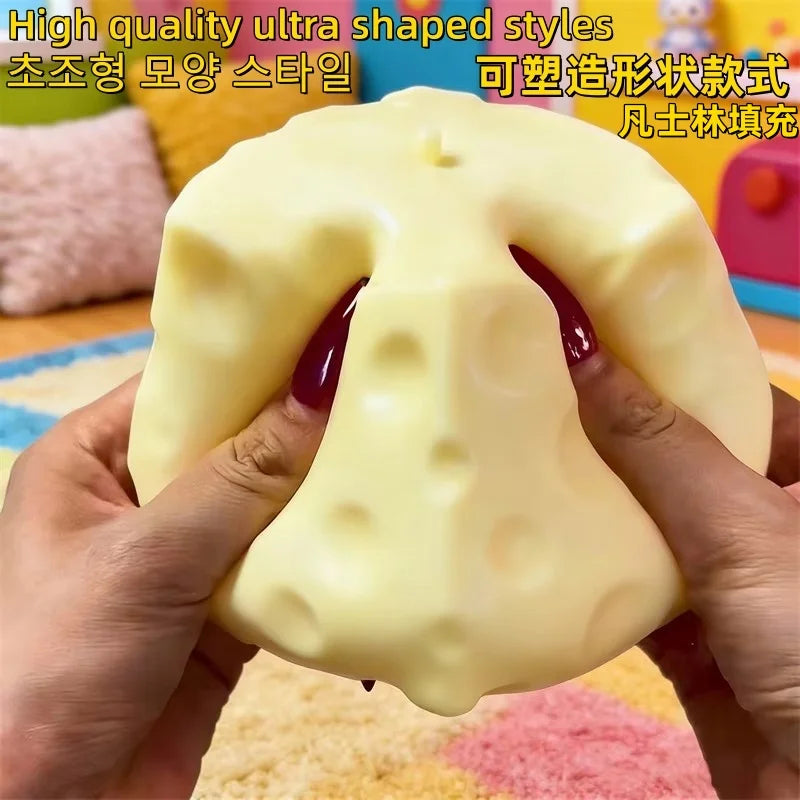 Cheese Stress Ball – Jumbo Shapeable Squeeze Fidget Toy
