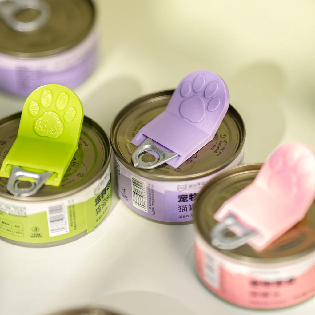 3D Printed Cat Paw Shaped Pet Can Opener, Multifunctional Portable Safe Easy Grip Cat Food Tin Opener for Wet Pet Food Cans