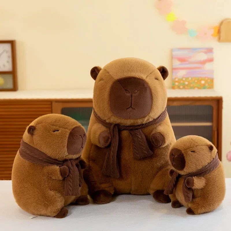Capybara Plush Toy with Scarf, Soft Stuffed Animal in 25cm & 35cm