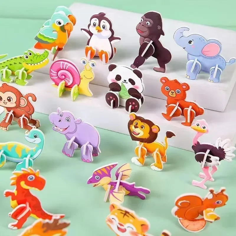 3D Paper Puzzle DIY Craft Kit 30 Piece Animal Model Set