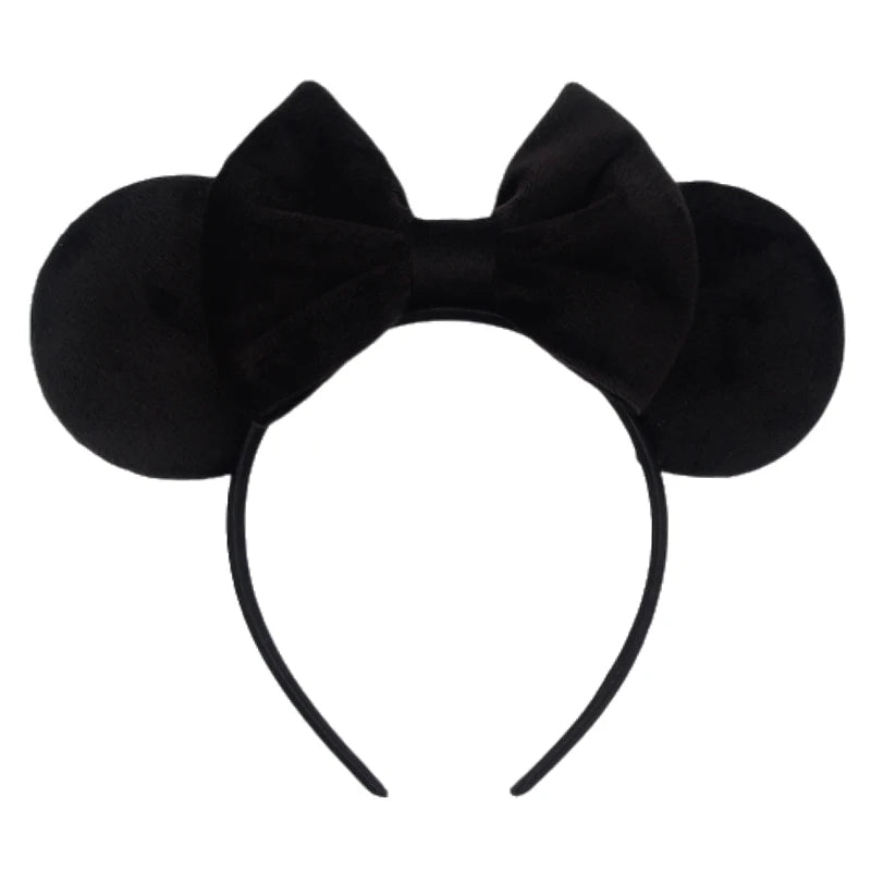 Mouse Ears Headband – Velvet Bow Hair Accessory