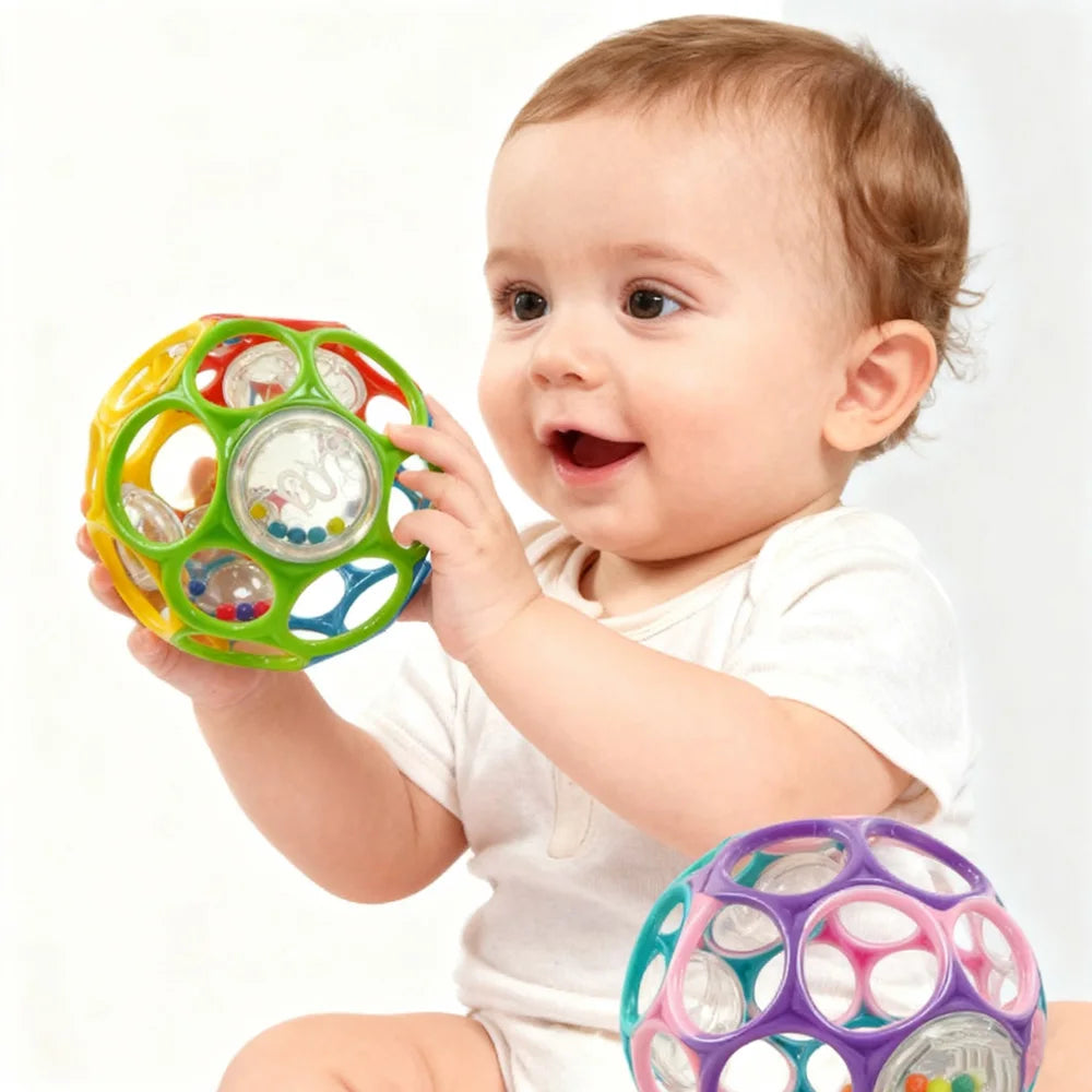 Baby Grasping Ball Rattle – Soft Sensory Bell Toy
