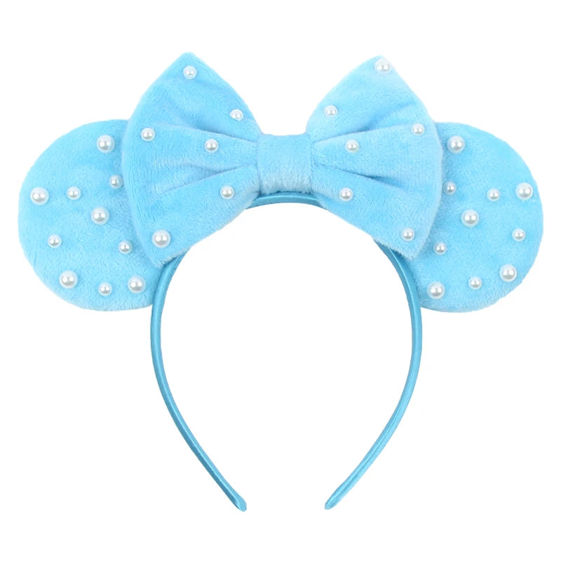Mouse Ears Headband – Velvet Bow Hair Accessory