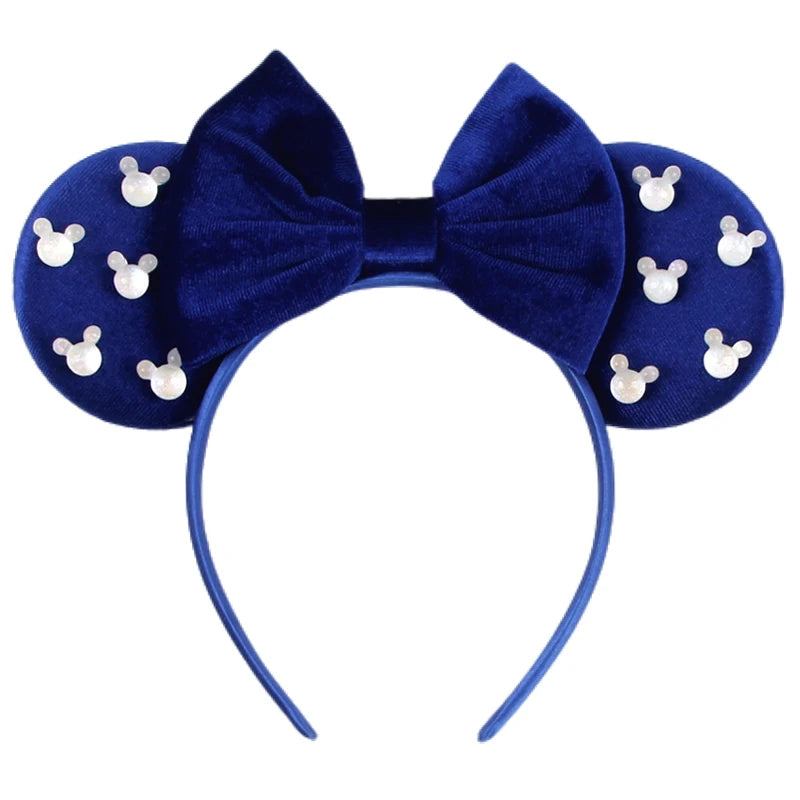 Mouse Ears Headband – Velvet Bow Hair Accessory