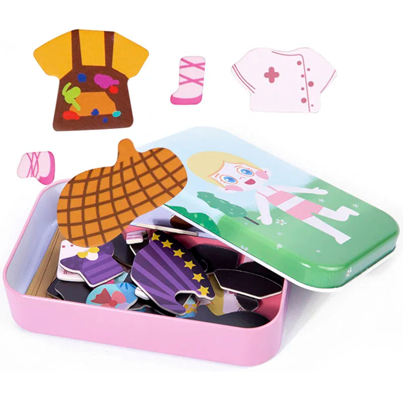 Magnetic Dress Up Puzzle Wooden Facial Expression Game