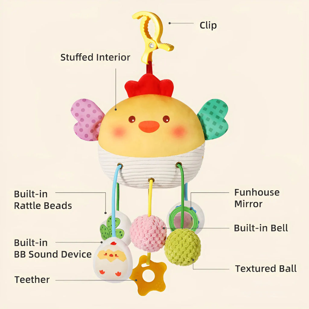 Baby Crib Hanging Toy – Cartoon Sensory Pendant