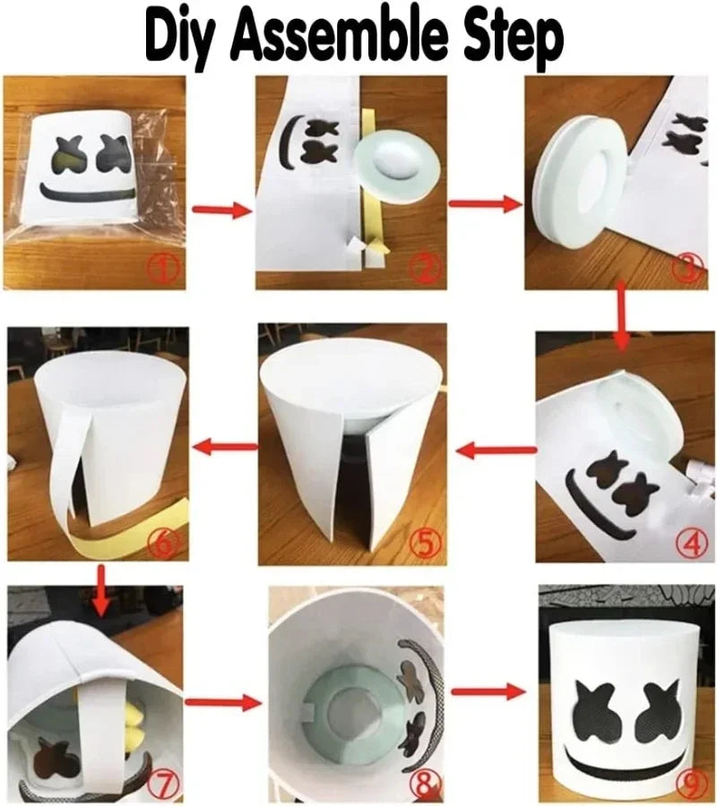 LED Halloween Mask – Light-Up DJ Costume Helmet