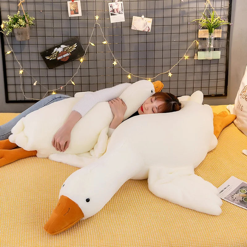 Goose Plush Pillow in 50, 90 & 130 cm Sizes for Cuddling